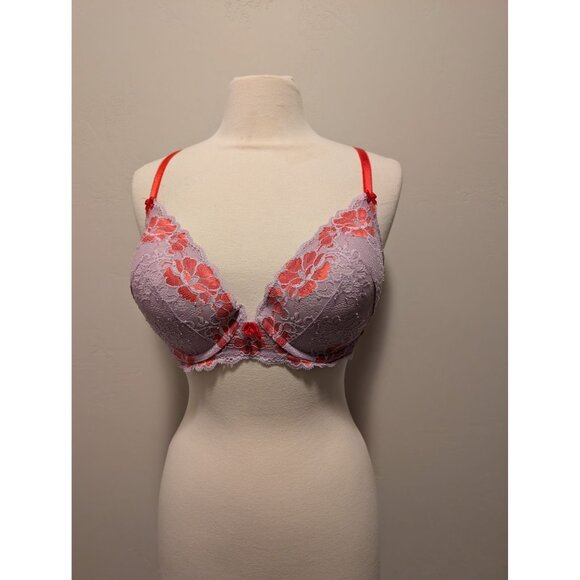 Adore Me 38DD underwire Bra- Lavender with red Straps - Picture 1 of 5